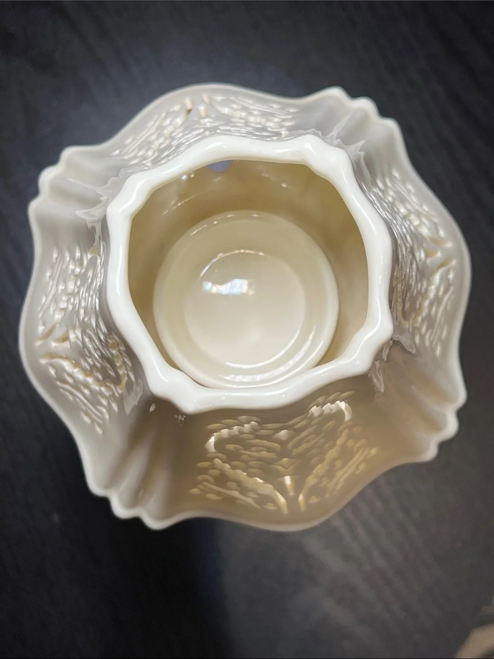 Yankee Candle Ivory Cream Ceramic Cutout Candle Holder Fairy Lamp